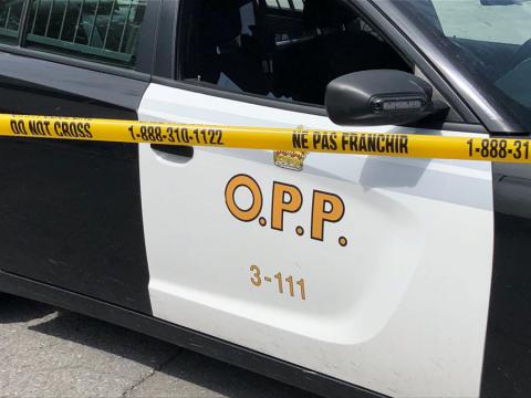 OPP cruiser and police tape