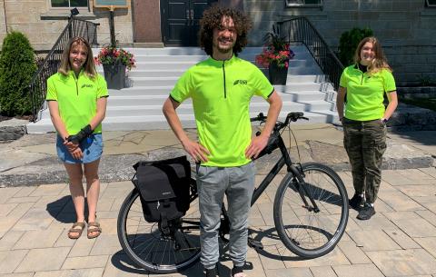 Cycling Tourism Ambassadors, from left, Kyra Butlin, Andy Gadbois and Isabelle Hebert.