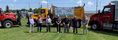 Local dignitaries at the sod-turning in Morrisburg.