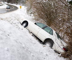 car in the ditch